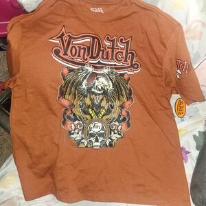 Von Dutch Men's Rust Graphic Tee